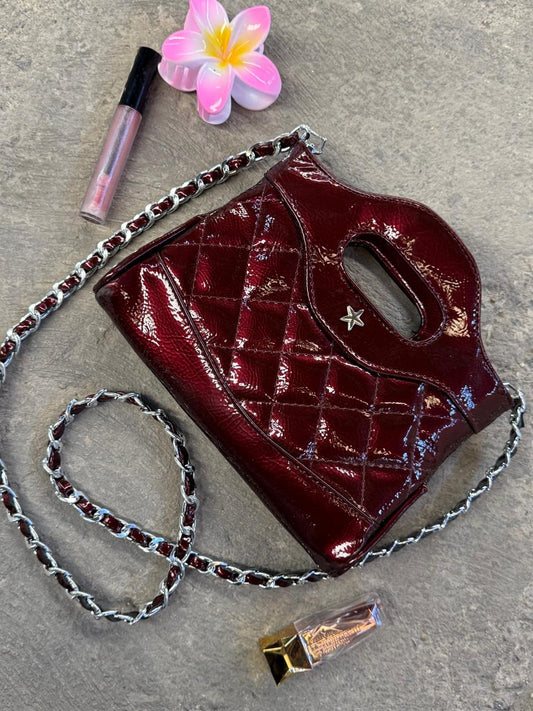 DUPE NANO CHANEL 31 VINO CHAROL ARRUGADO H/PLATA