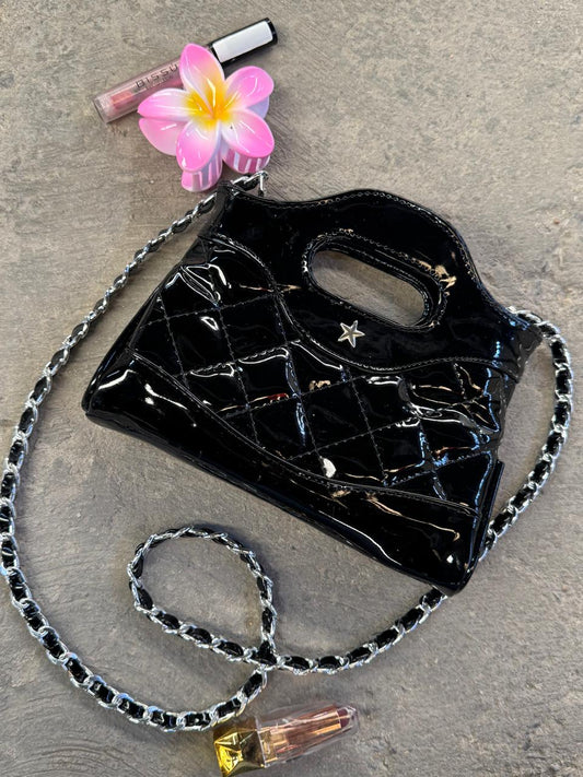 DUPE NANO CHANEL 31 CHAROL NEGRO H/PLATA