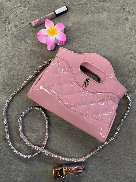 DUPE NANO CHANEL 31 CHAROL ROSA H/PLATA