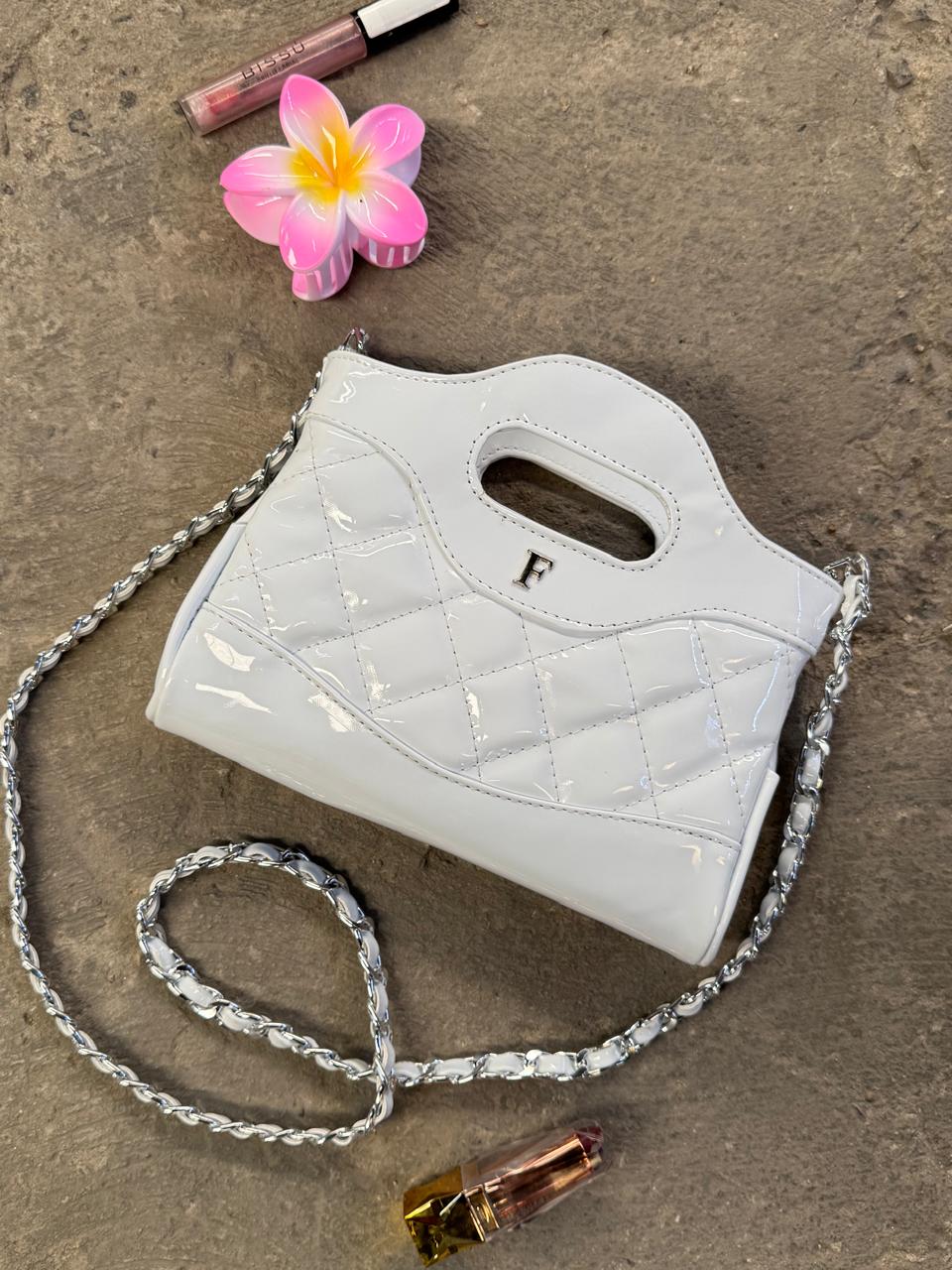 DUPE NANO CHANEL 31 CHAROL BLANCO H/PLATA