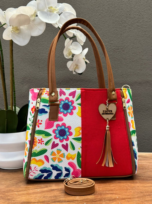 YUTE MODELO DOBLE CIERRE ROJO/FLORES