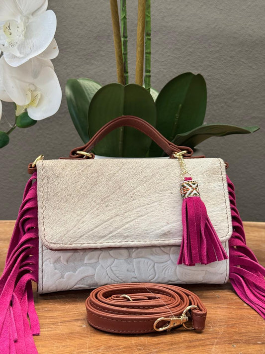 CROSSBODY DELIA 1 PELO Y BARBAS BLANCO/FIUSHA
