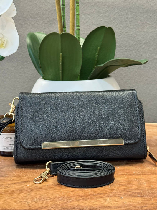 CARTERA CINCELADA ANA FLOTER NEGRO