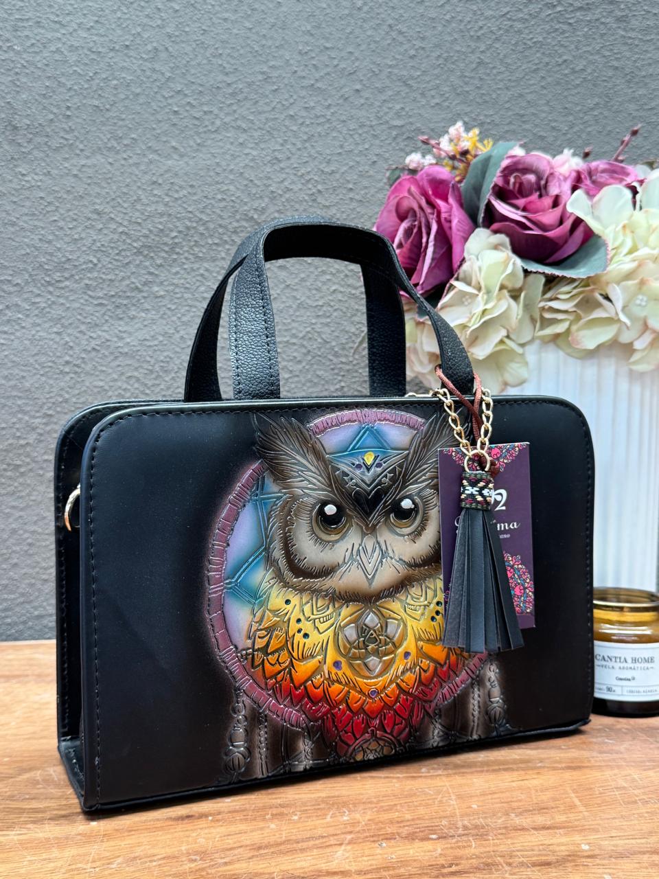 MAOMA CROSSBODY TABATA BUHO COLORES-NEGRO