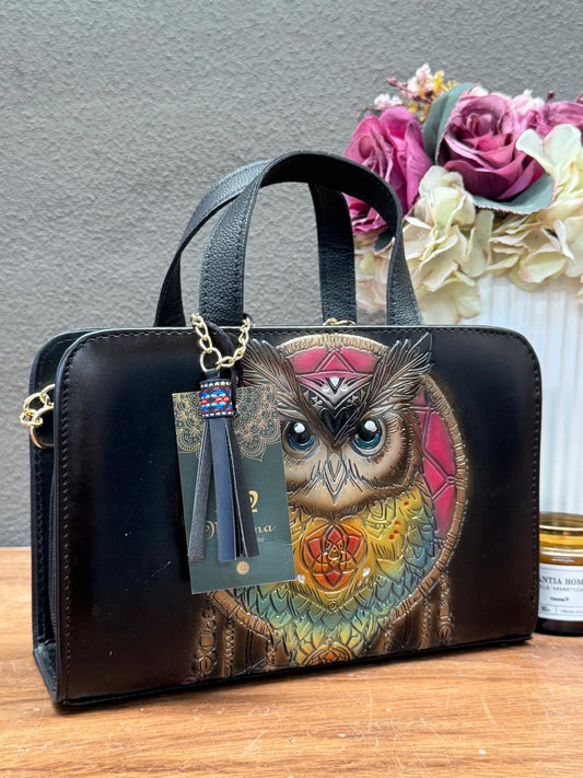 MAOMA CROSSBODY TABATA BUHO COLORES-NEGRO