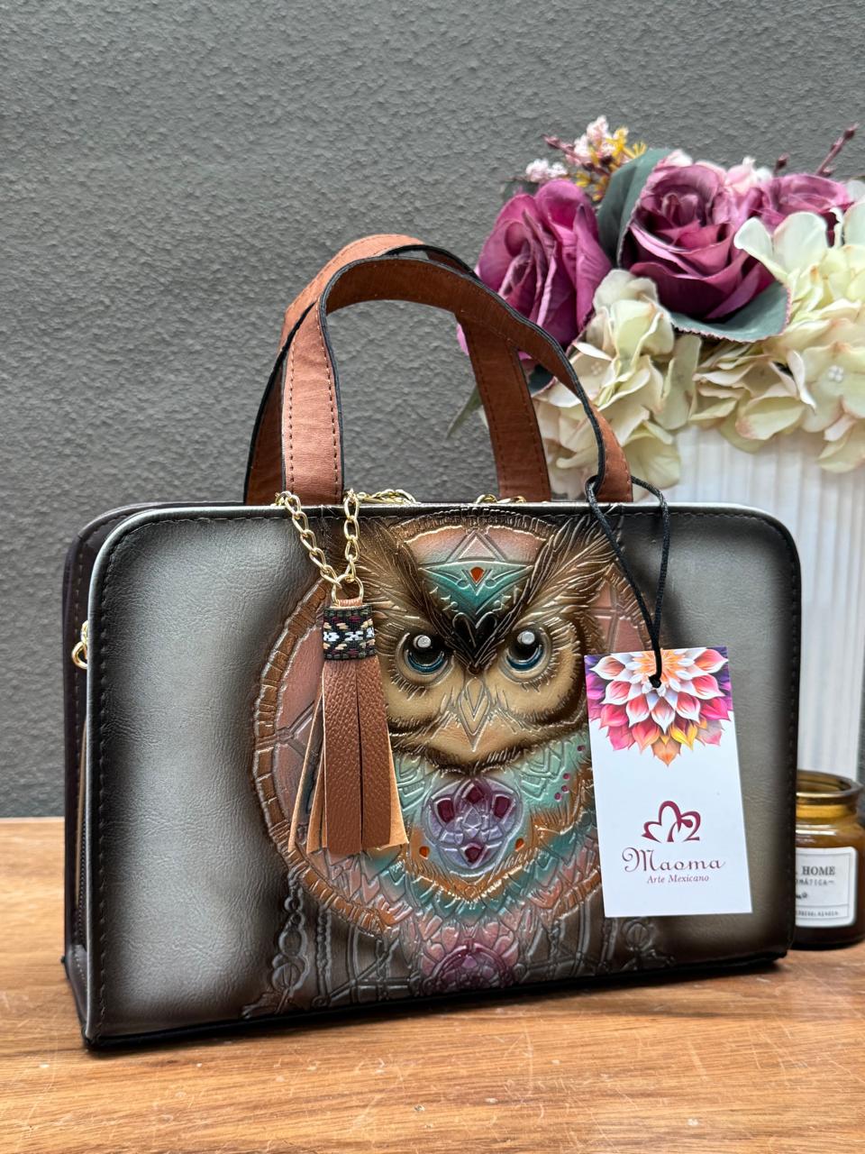 MAOMA CROSSBODY TABATA BUHO COLORES-GRIS