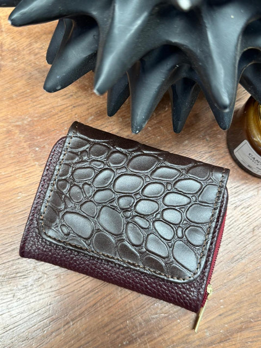 CARTERA PIEL KENYA EXOTICO VINO
