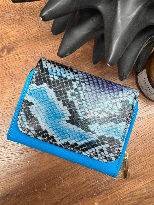 CARTERA PIEL KENYA EXOTICO AZUL PITUFO