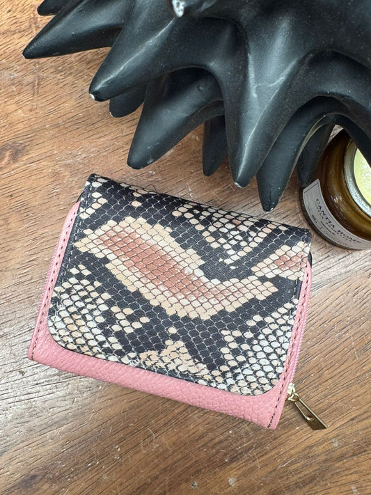 CARTERA PIEL KENYA EXOTICO ROSA PALO