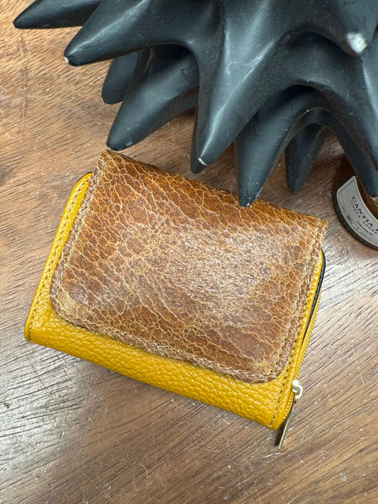 CARTERA PIEL KENYA EXOTICO MOSTAZA