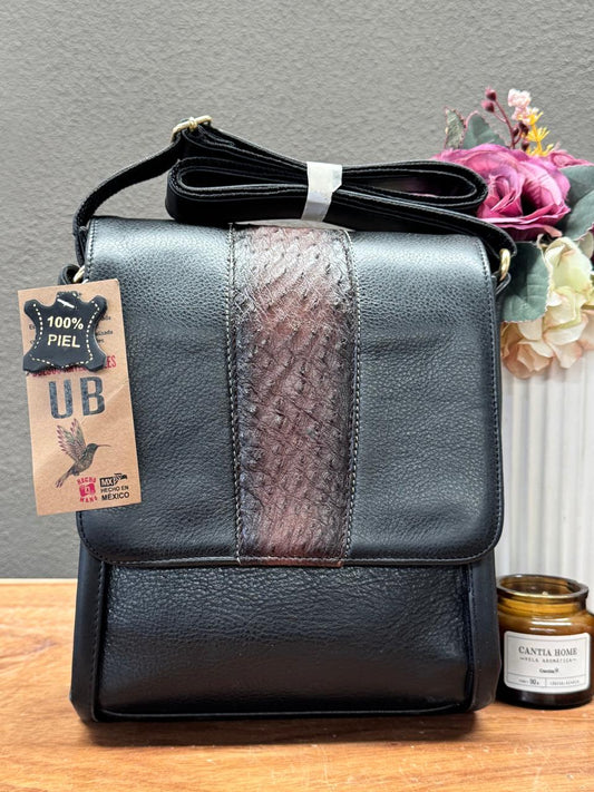 UB MOD ARTESANAL VAQUERA NEGRO FRANJA AVESTRUZ