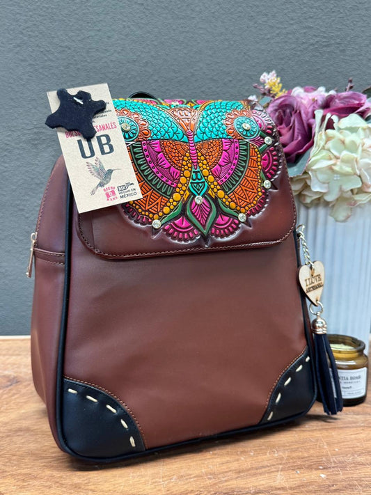 UB MOD ARTESANAL MOCHILA ANDY TAPA MARIPOSA CAFE/NEGRO