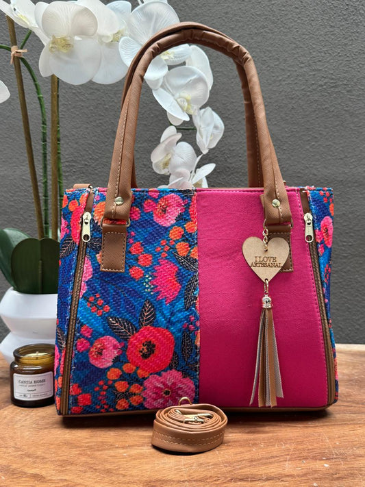 YUTE MODELO DOBLE CIERRE FIUSHA FLORES COBALTO