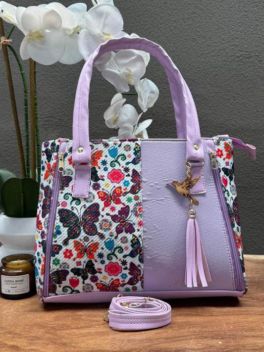 YUTE MODELO DOBLE CIERRE LILA/MARIPOSAS F BLANCO