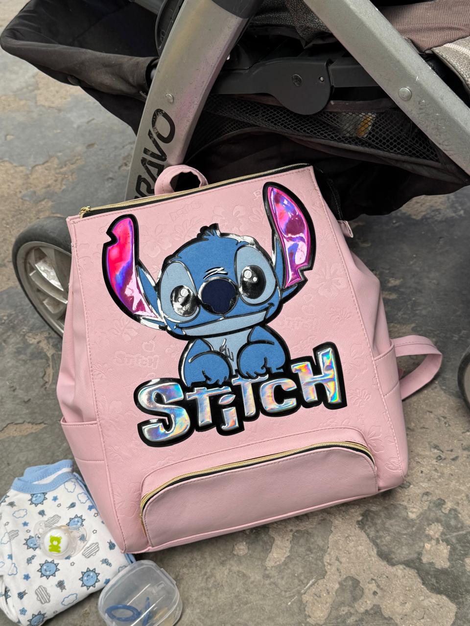 PAÑALERA PERSONAJE STITCH ROSA PASTEL