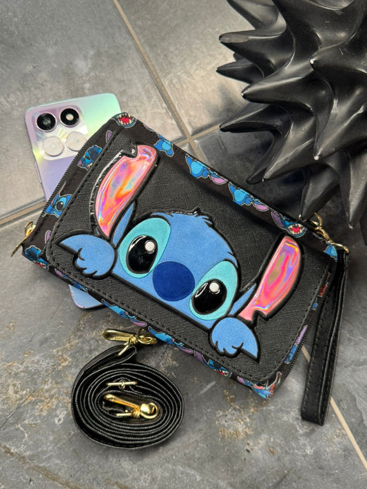 PORTACELULAR PERSONAJES STITCH OREJAS NEGRO
