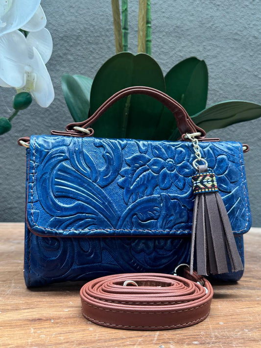 CROSSBODY DELIA 1 CHICA AZUL MARINO/CAFE