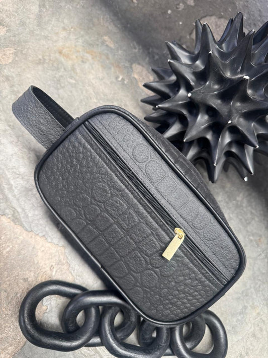 NECESER HOMBRE 100% PIEL NEGRO COCODRILO
