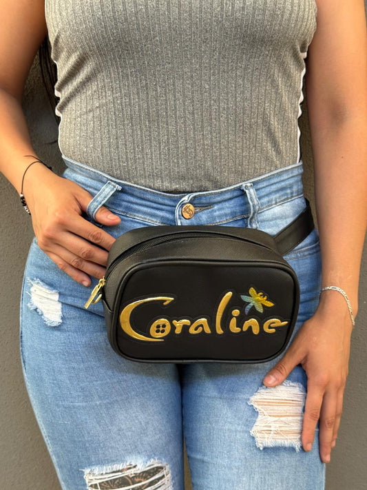 BOLSO/CANGUERERA PERSONAJE CORALINE LIBELULA AMARILLA