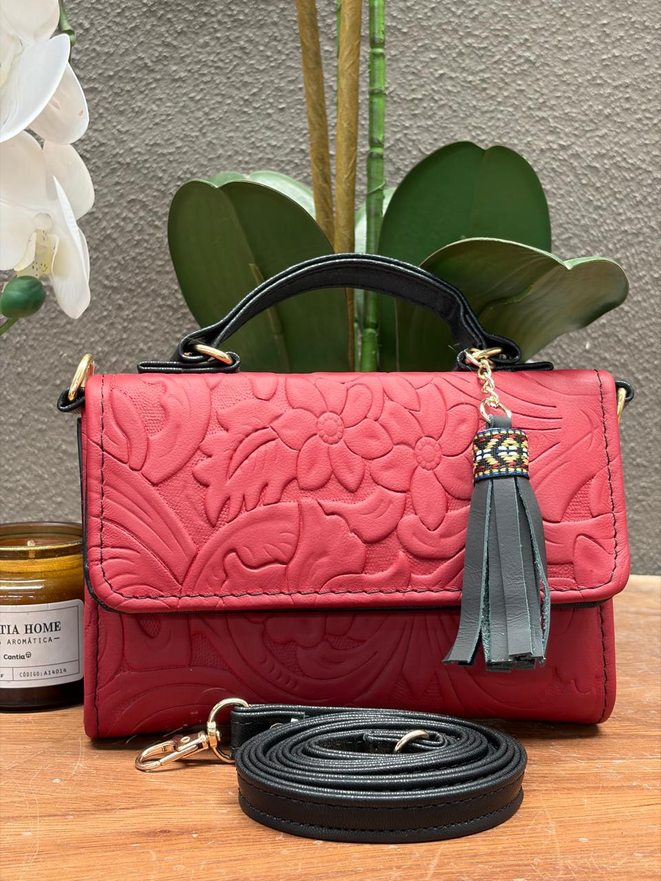 CROSSBODY DELIA 1 CHICA ROJO/NEGRO
