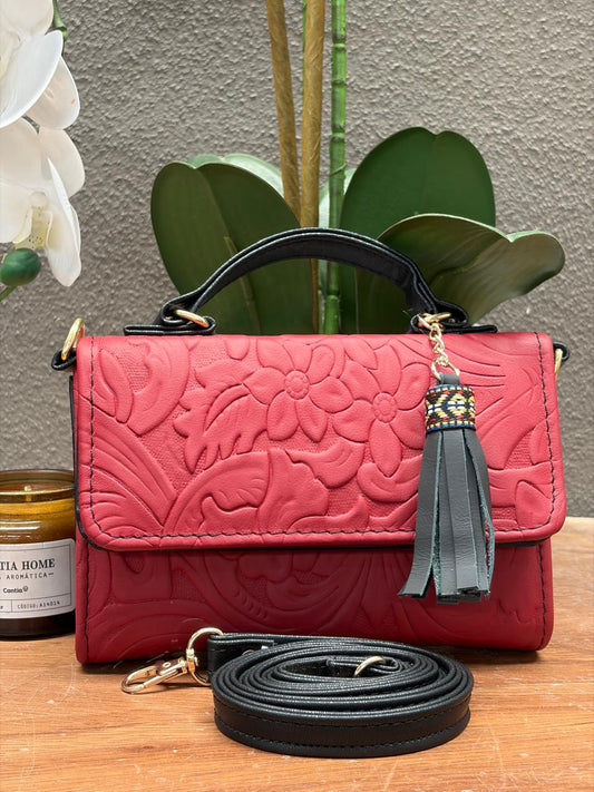 CROSSBODY DELIA 1 CHICA ROJO/NEGRO