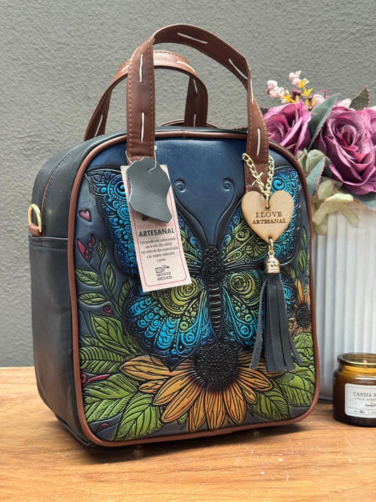 UB MOD ARTESANAL MOCHILA BOMBA NEGRO MARIPOSA