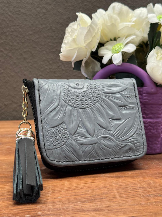 MONEDERO PIEL OXFORD GIRASOLES