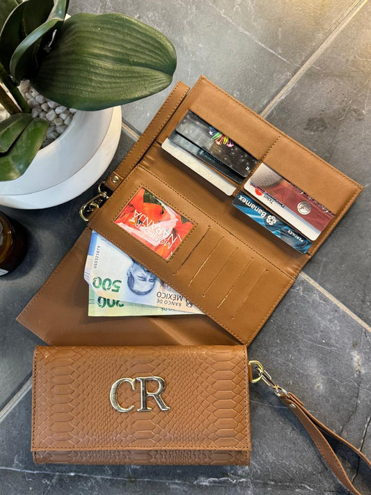 CARTERA MUÑEQUERA VIBORA CAMEL