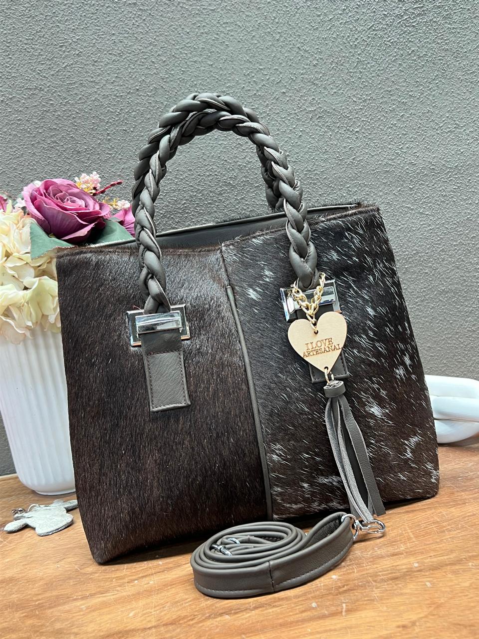 BOLSA ELIZABETH PELO VARIABLE ASAS CAFE