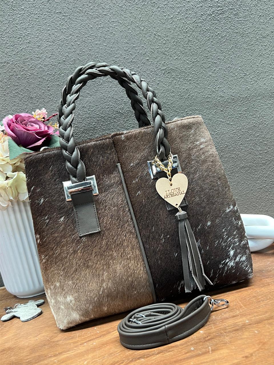 BOLSA ELIZABETH PELO VARIABLE ASAS CAFE