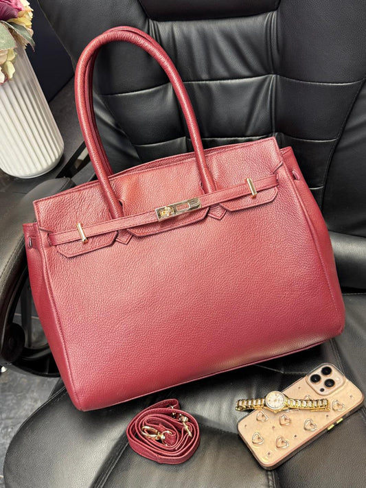 BOLSO 100% BIRKIN 35 PIEL VINO
