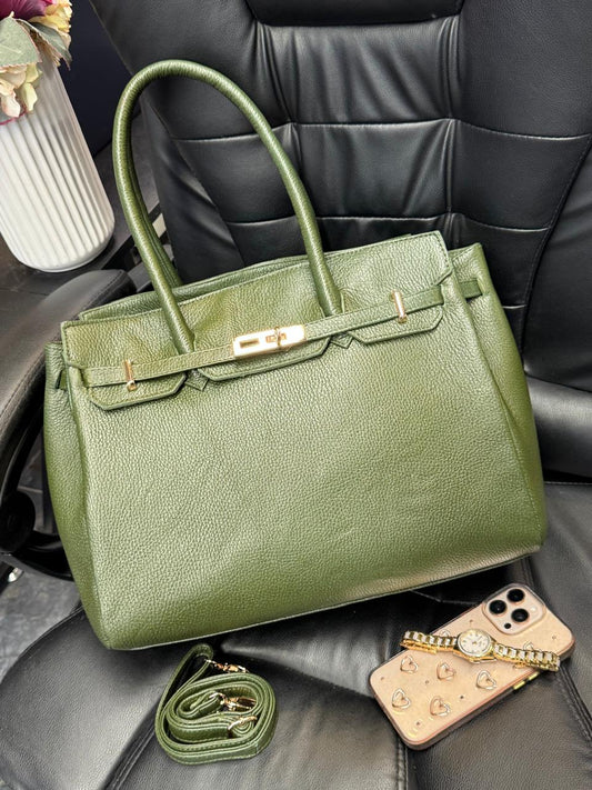 BOLSO 100% BIRKIN 35 PIEL VERDE