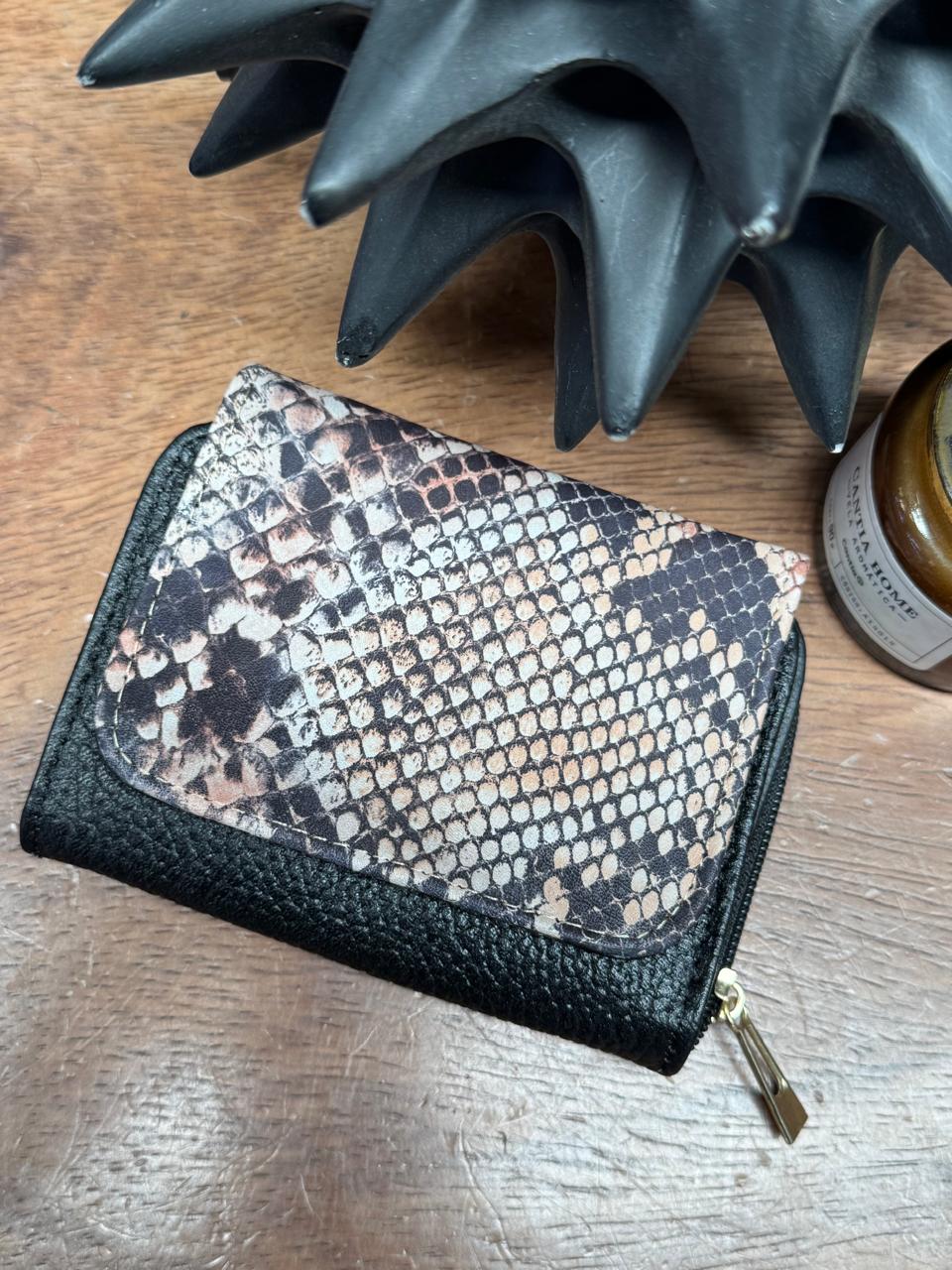 CARTERA PIEL KENYA EXOTICO NEGRO