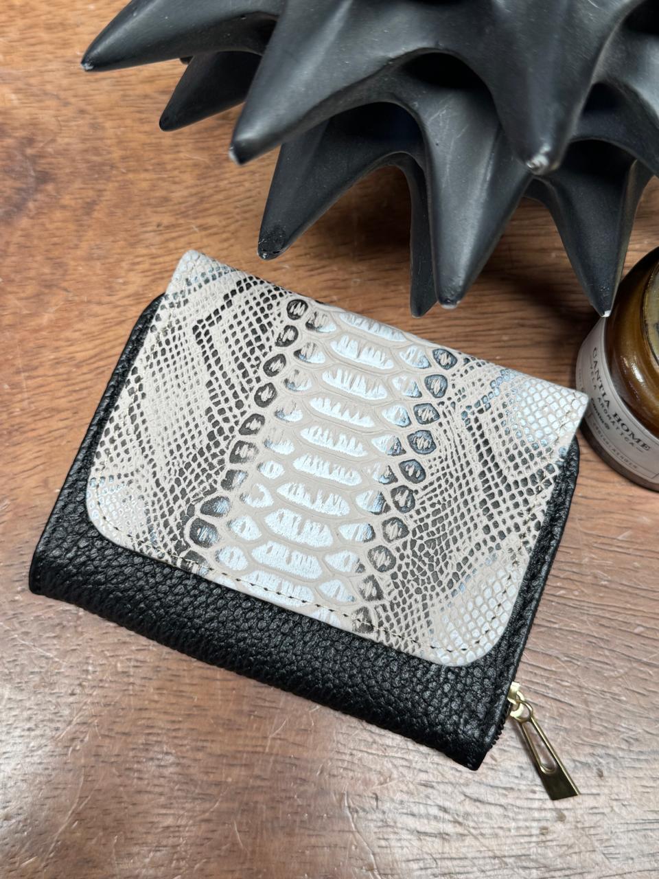CARTERA PIEL KENYA EXOTICO NEGRO