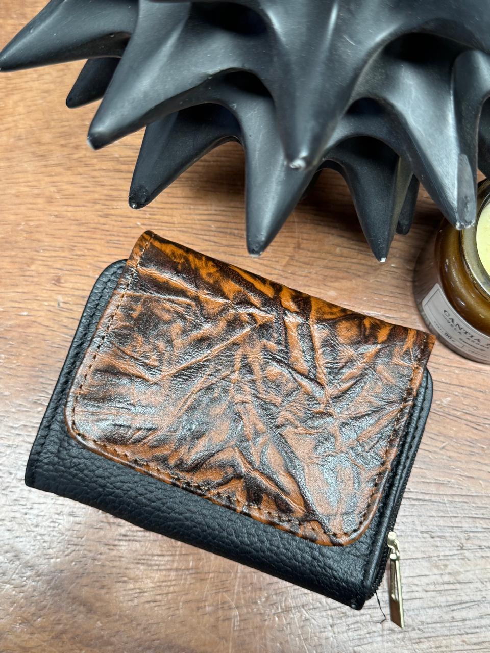 CARTERA PIEL KENYA EXOTICO NEGRO
