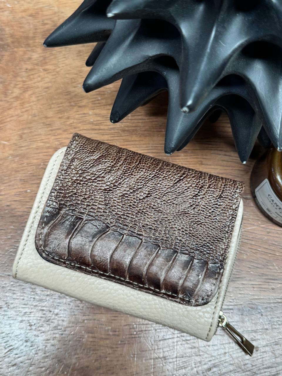 CARTERA PIEL KENYA EXOTICO HUESO