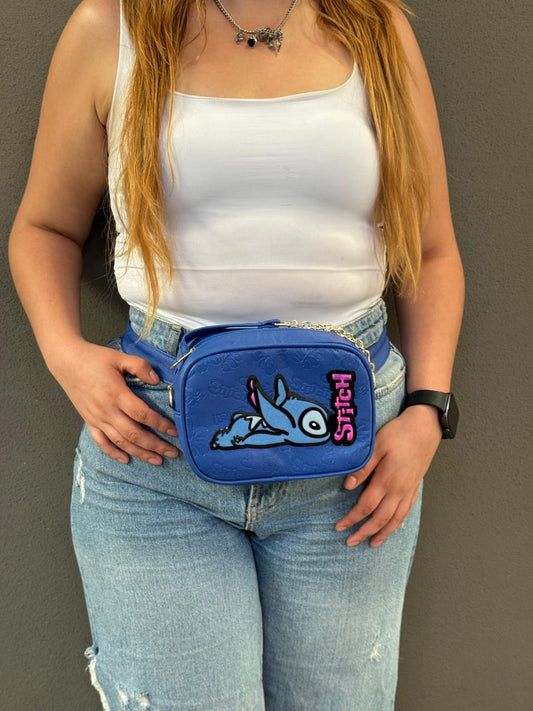 BOLSO/CANGUERERA PERSONAJE STITCH ACOSTADO