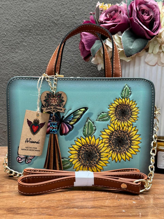 DB CROSSBODY MARIPOSA-GIRASOLES MENTA