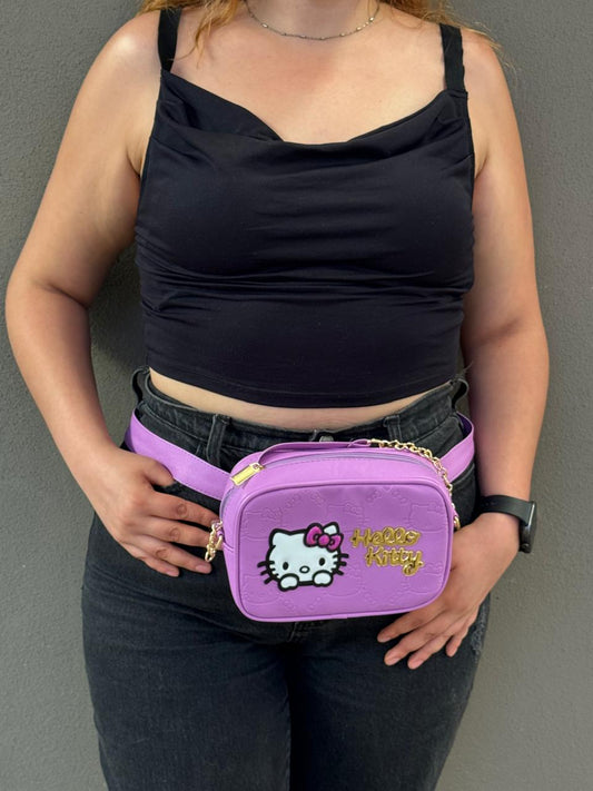 BOLSO/CANGUERERA PERSONAJE HELLO KITTY MORADO