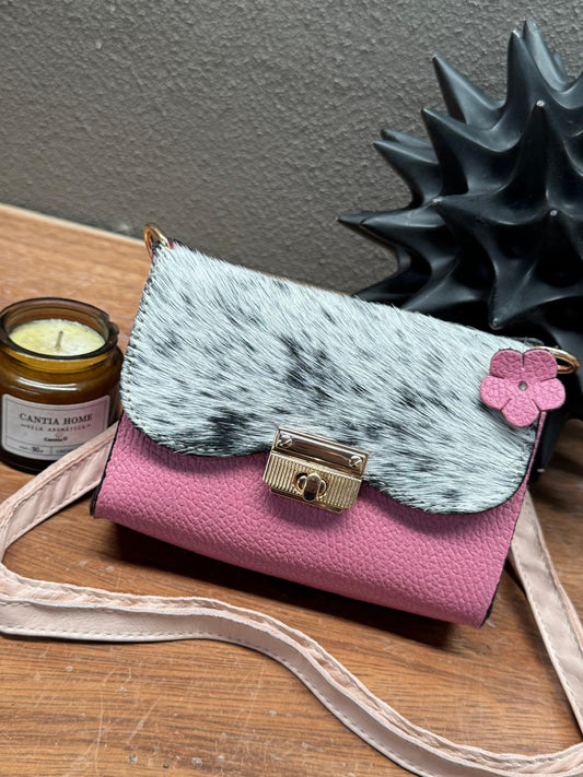 MINI BOLSO PELO VARIABLE PIEL ROSA