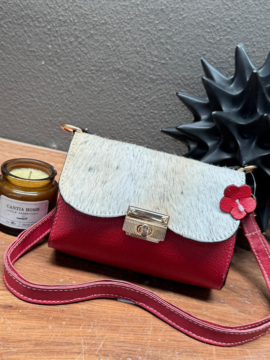 MINI BOLSO PELO VARIOS PIEL ROJO