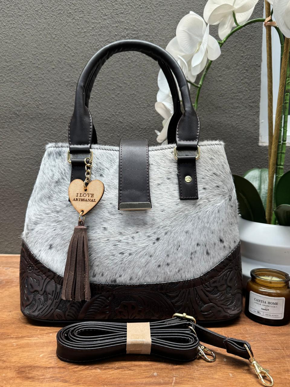BOLSA SAIRA FLORES FERRERO PELO CLARO