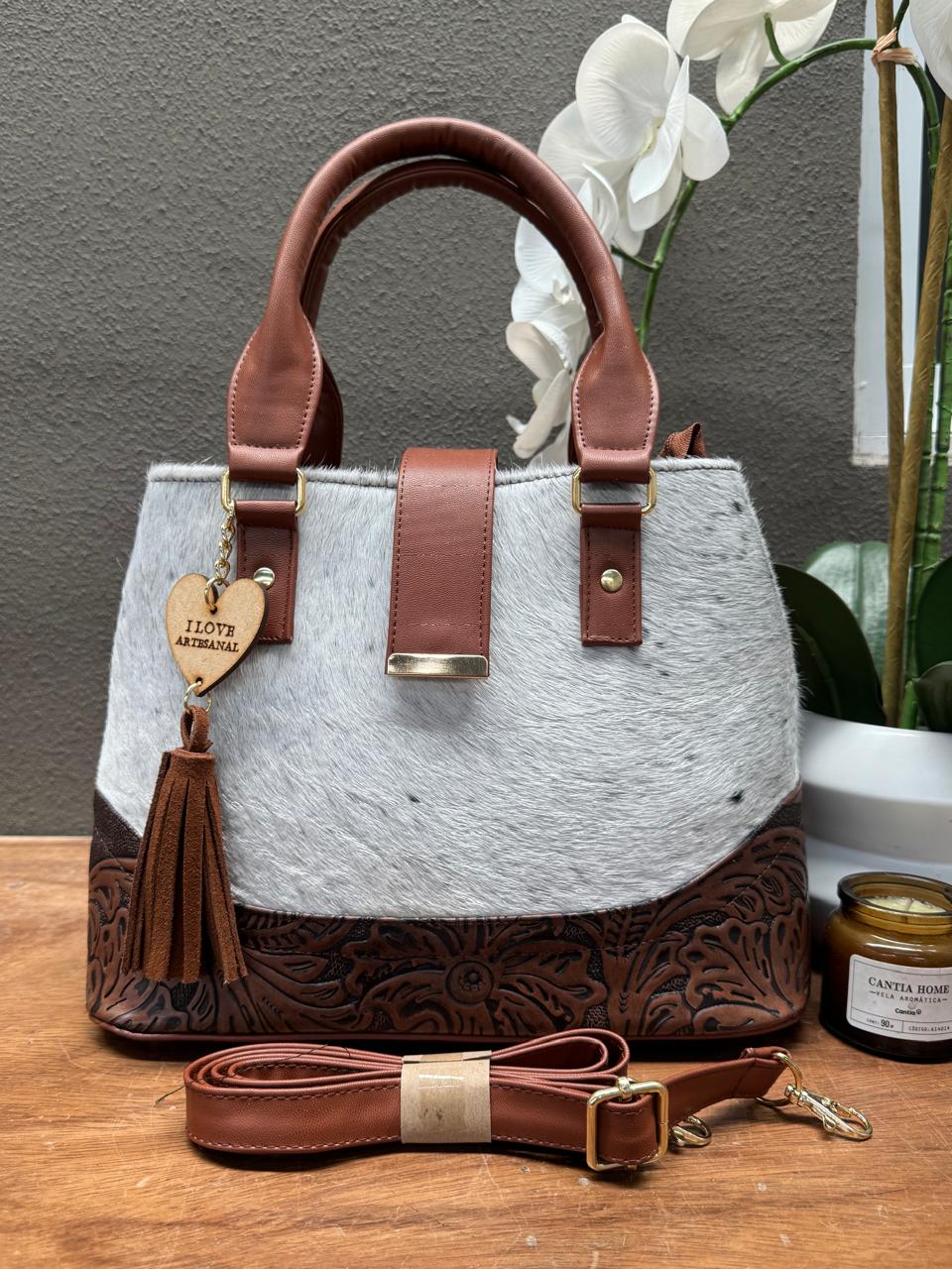 BOLSA SAIRA FLORES TANG PELO CLARO