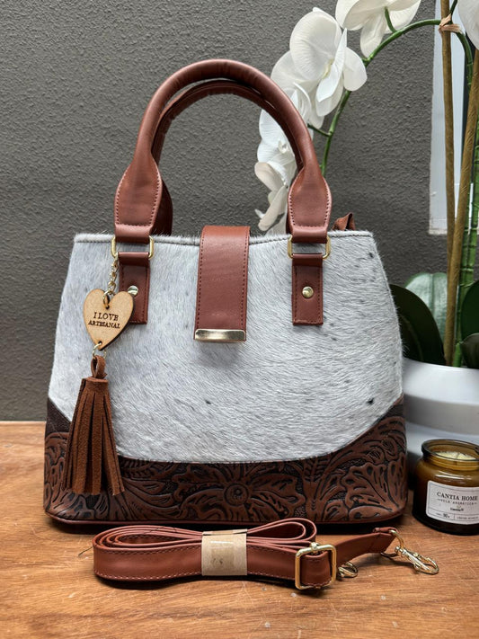 BOLSA SAIRA FLORES TANG PELO CLARO