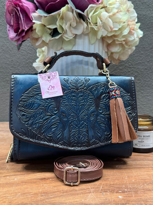 MAOMA DELIA DOBLE ELEFANTE AZUL METALICO