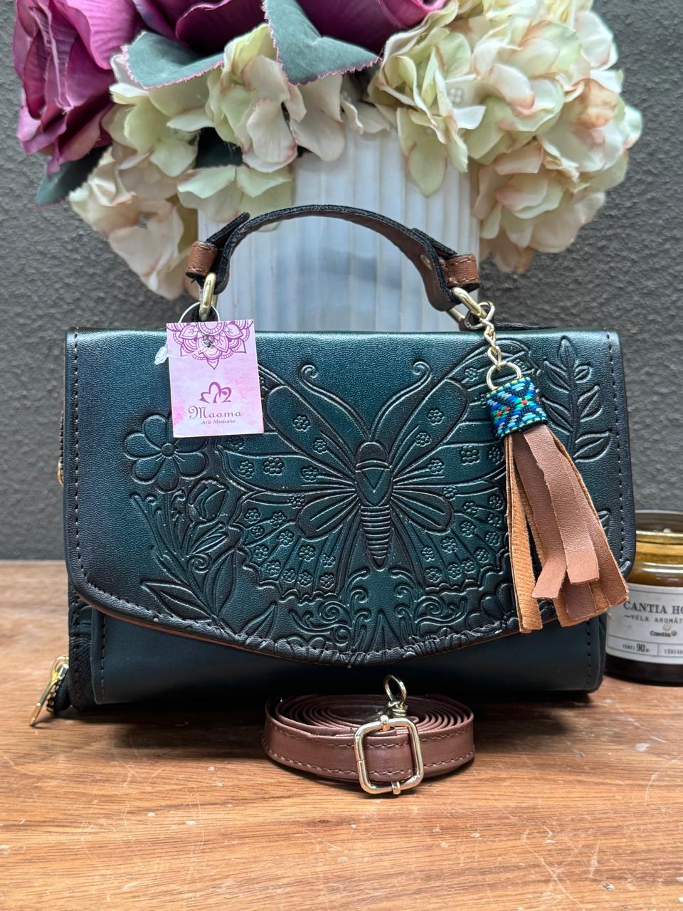 MAOMA DELIA DOBLE MARIPOSA VERDE BOTELLA