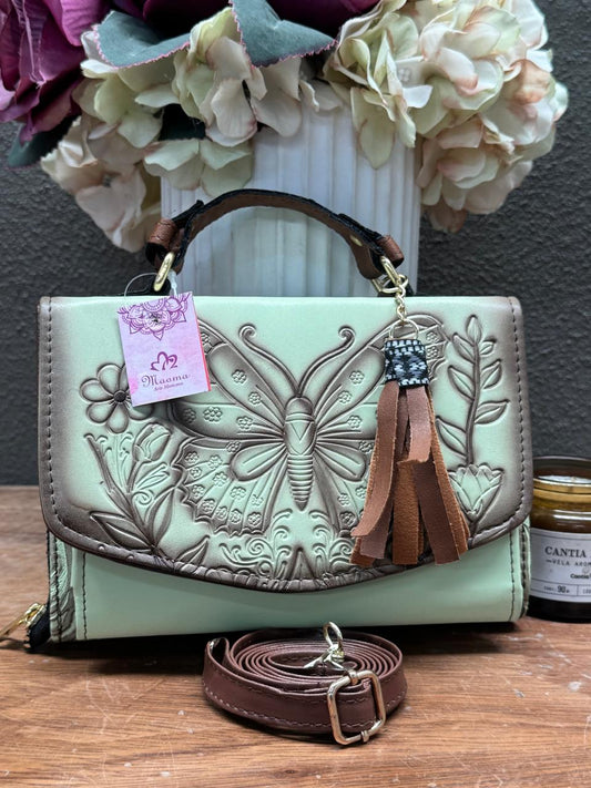 MAOMA DELIA DOBLE MARIPOSA VERDE LIMON