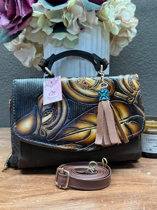 MAOMA DELIA DOBLE FLORES Y HOJAS MUSGO