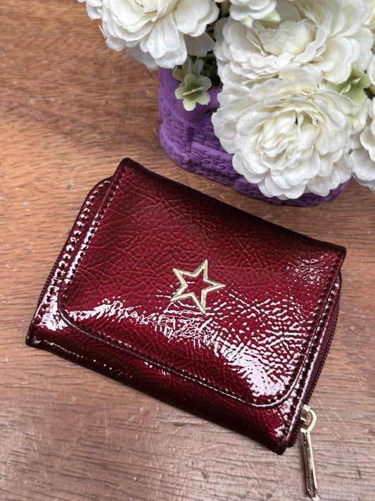 CARTERA PARA PERSONALIZAR CHAROL ARRUGADO VINO