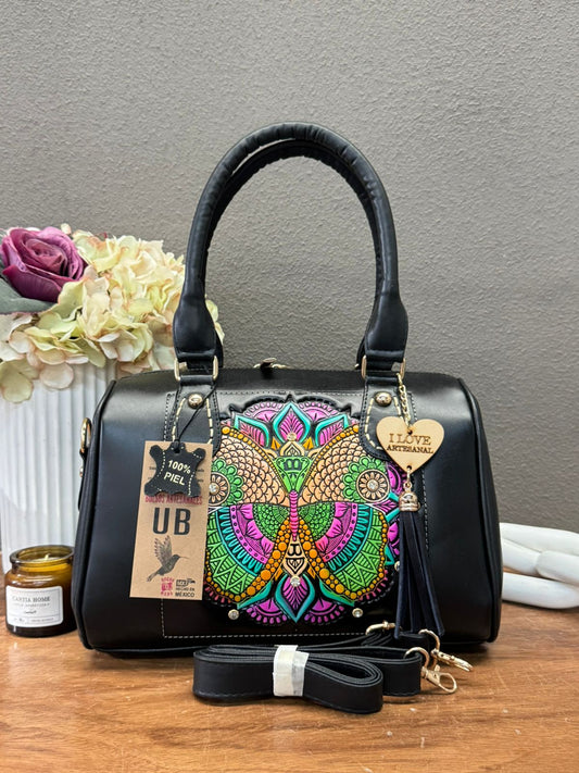 UB MOD ARTESANAL LOLITA MANDALA MARIPOSA PIEL NEGRO